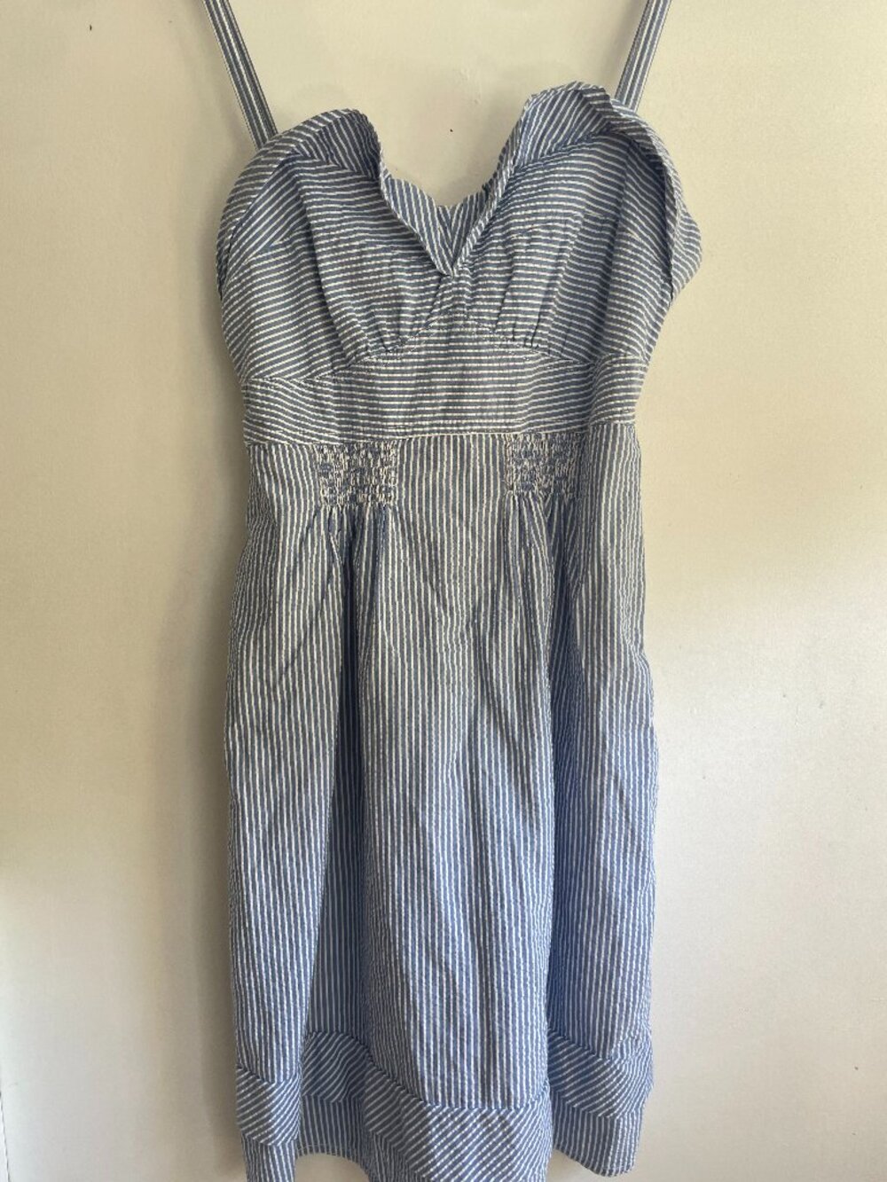 American Eagle | Blue and White Striped Tie Back Mini Summer Dress | 6 - Picture 1 of 6